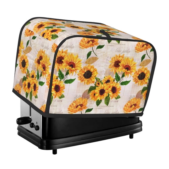 1pc Country Sunflower Pattern 2 Slice Toaster Dust Cover, Toaster Dust Cover with Yellow Sunflower And Butterfly Design, Suitable for Most Microwave Toaster Oven Covers