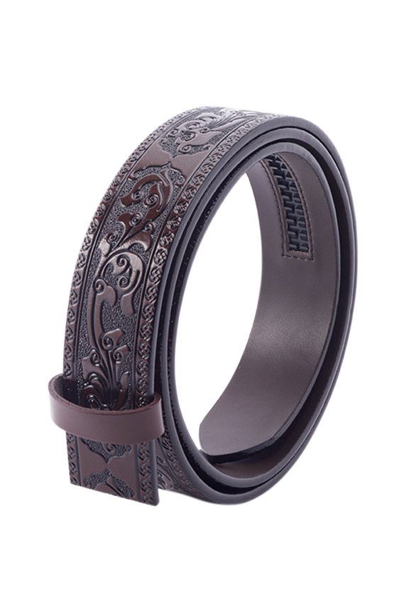 1pc Cowhide Leather Men's Waist Belt Strap Accessories Chain Belt without Clasp Coconut Brown 8-1/2 inch(21.45cm)