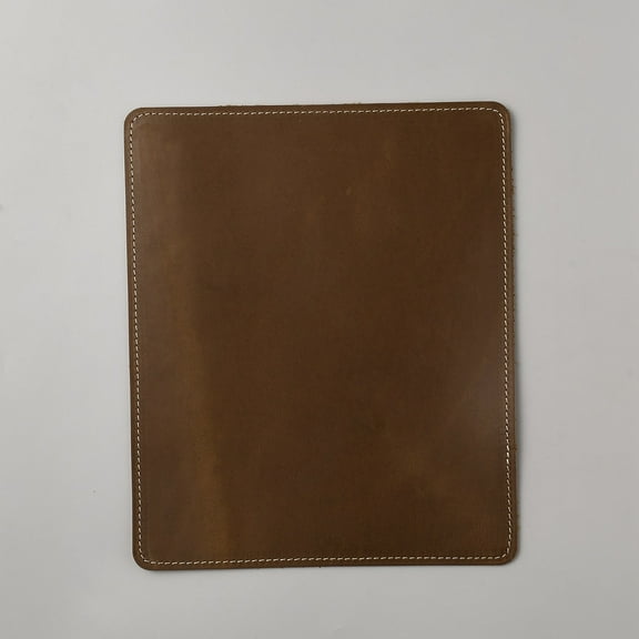 1pc Cowhide Mouse Pad Rectangle Coconut Brown 241x201x2.5mm