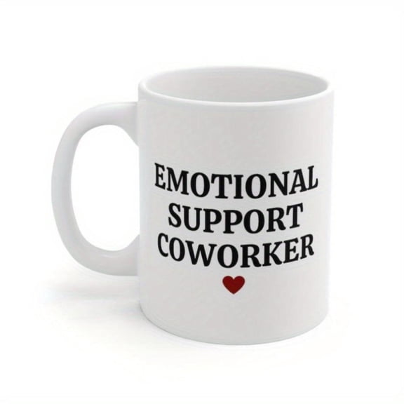 1pc Coworker Mug White Coffee Cup with Bold Black Lettering Red Heart Design Funny Office Work Bestie Work Mom Colleagues Office Exchange Coworker Appreciation Present Gifts Coworkers