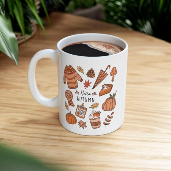 1pc Cozy Autumn Coffee Mug with Sweater Pumpkin Pie Design 11oz Ceramic Cup Reusable Dishwasher Hot Beverages Home Decor Kitchen Dining Essentials Fall Themed Illustrations Coffee Cup