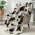 thumbnail image 1 of 1pc Cozy Cow Print Fleece Throw Blanket - Soft, Warm, All-Season Comfort - Perfect for Home or Office - Ideal Gift for Adults, Teens, and Students-30*40inch, 1 of 10