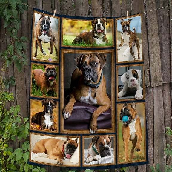 1pc Cozy Domineering Dog Blanket - Soft Flannel Throw Blanket for Dog Lovers - Warm, Comfortable, Skin-Friendly Sofa Bed Blanket with Creative Stitching Pattern
