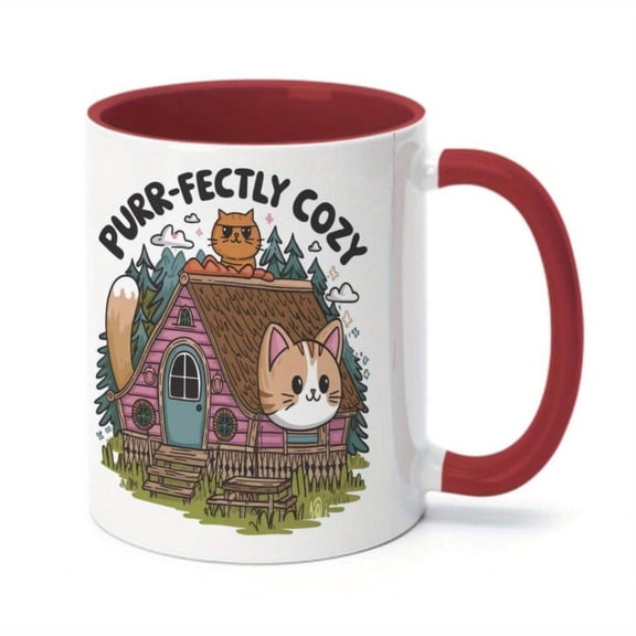 1pc Cozy House Mug Coffee Mug 11oz Ceramic Cup Christmas New Year Cup Summer Winter Drinks Christmas New Year