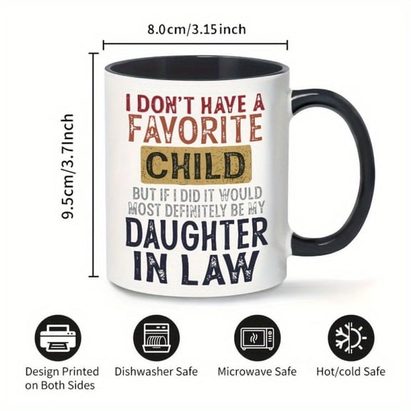 1pc CozyCup Insulated Ceramic Coffee Mug 11oz Reusable Multipurpose Cup with Sarcasm Quote Hand Wash Only Mother Father In Law