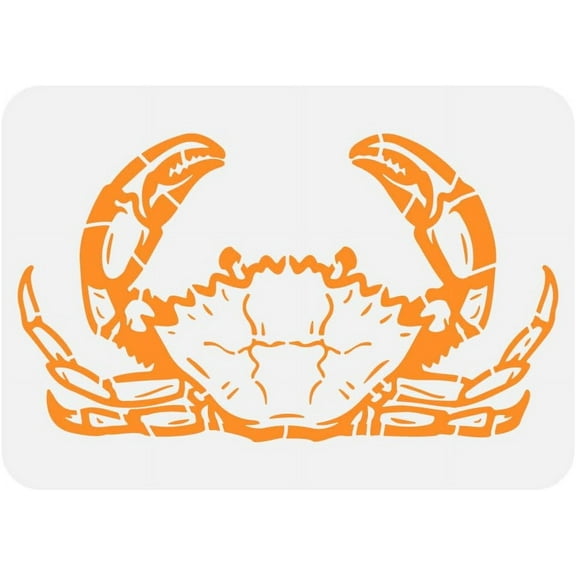 1pc Crab Painting Stencil 8.3x11.7 inch Large Crab Pattern Drawing Template Plastic PET Sea Life Painting Stencil Decorative Sea Theme Template for DIY Crafts Wall Floor Door Decoration