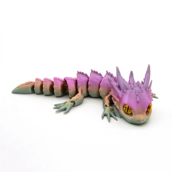 1pc Creative 3D Printing Mini Dragon Figurines Model SimulTion Reptile Toys Desktop Decoration Ornament Adult Gifts