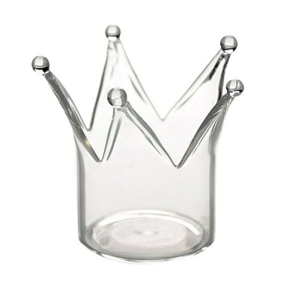 1pc Creative Crown Shaped Candlestick Glass Candle Holder Home Decoration