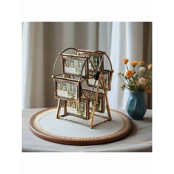 1pc Creative DIY Ferris Wheel Photo Frame Assemble Required 4 Inch Photo Frame Birthday Gift Photo Display Stand For Home Room Office Decor V