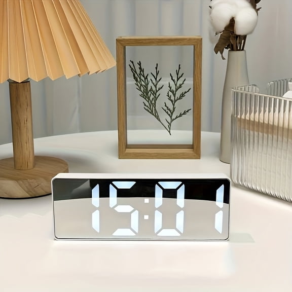 1pc Creative Mirror Digital Alarm Clock | LED Display, Temperature, Time, and Date, USB Powered, Silent, Portable, Ideal for Home and Office Decor, Perfect Gift for Christmas and Valentine'S Day