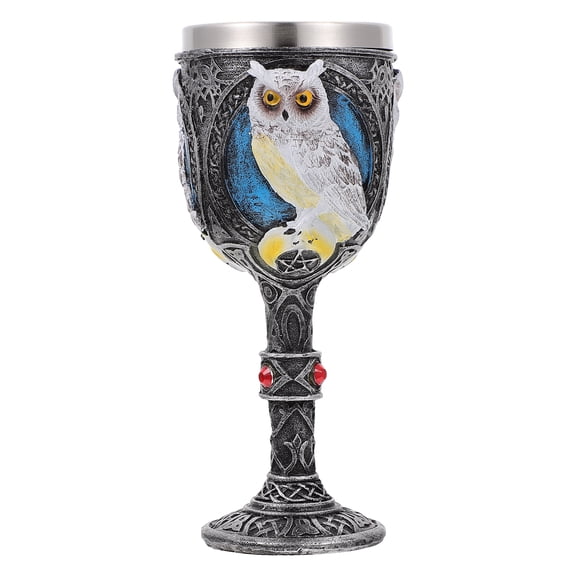 Greenadscape Goblets for Party Resin Owl Design Goblet Restaurant 1Pcs 7X7X18CM