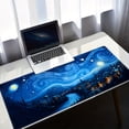 thumbnail image 1 of 1pc Creative Van Gogh Starry Sky Village Large Game E-sports Computer Oversized Extended Thickened Mouse Pad Desktop Mat Table Mat Non-slip Mouse Pad Washable Rubber Material Mouse Pad, 1 of 10