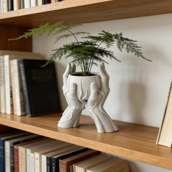 1pc Creative Wabi-Sabi Style Handheld Planter, Nordic Minimalist Ins Niche Design Succulent Potted Plant Flower Pot, Office Desk Decor Floral Supplies