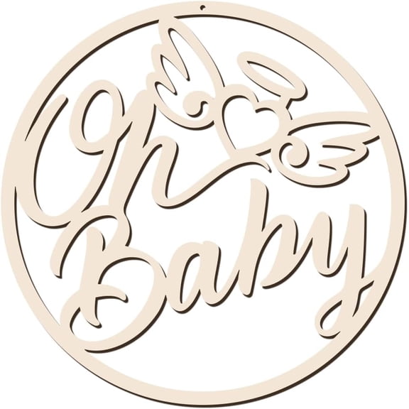 1pc Creative Wooden Wall Hanging Decoration Wall Art Ornament with 1M Jute Ropes Word Oh 300x5mm Hole: 4mm