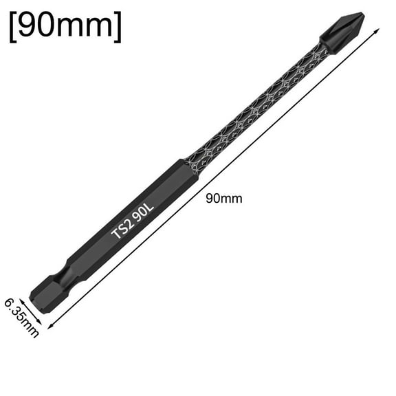 1pc Cross Magnetic Screwdriver Bit Alloy Steel Anti-Slip Long Drill Bits PH2 likeweier