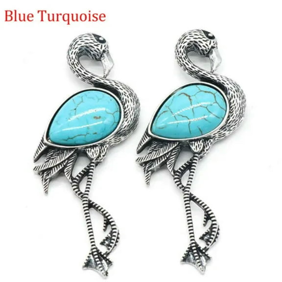 1pc Crystal Flamingo Pendant Brooch Pin Chakra Agate Stone Skull Animal DIY Gift