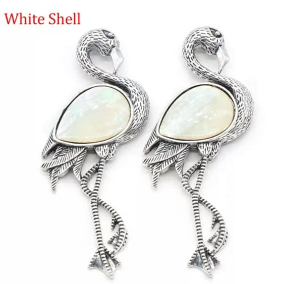 1pc Crystal Flamingo Pendant Brooch Pin Chakra Agate Stone Skull Animal DIY Gift