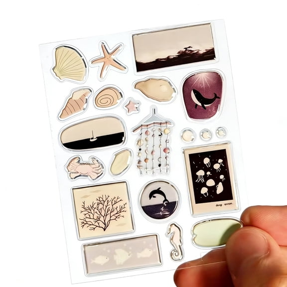 1pc Crystal Jelly Bubble Stickers DIY Scrapbooks Notebook Decals Small Gifts 9x7cm
