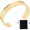 thumbnail image 1 of 1pc Cuff Bracelet Blank Grooved Bangles Adjustable Empty Open Bangles for Inlay 50-60mm for Jewelry Making Supplies DIY Gemstone Inlay Crafts Stainless Steel Hair Tie Bracelet for making, 1 of 6