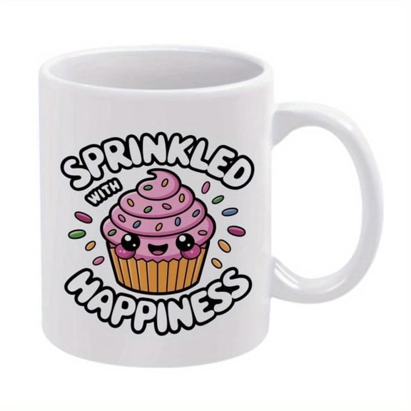 1pc Cupcake Face 11oz Ceramic Coffee Mug All Seasons Ideal Friends Family