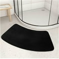 thumbnail image 1 of 1pc Curved Bath Mat Bathroom Floor Mat Solid Soft Carpet Shower Rug Quick Dry Absorbent Foot Mat Toilet Curved, 1 of 7