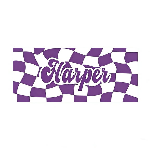 1pc Custom Checkered Name Towel Personalized Wavy Checker Beach Towel, 30" x 60" Quick Dry Microfiber Pool Towel, Customized Monogrammed Summer Towel for Adults, Ideal Beach Travel Gift