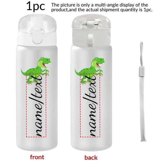 1pc Customized Cartoon Sports Water Bottle, 26oz Outdoor Travel Leakproof Plastic Water Bottle with Rope Back-to-School Gifts