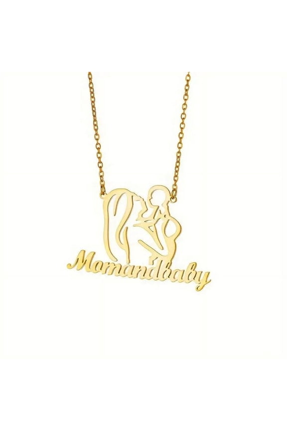 1pc Customized Line Art Mom Dad English Letter Pendant Necklace Adjustable Neck Chain Jewelry Family Jewelry Mother's Day Gift