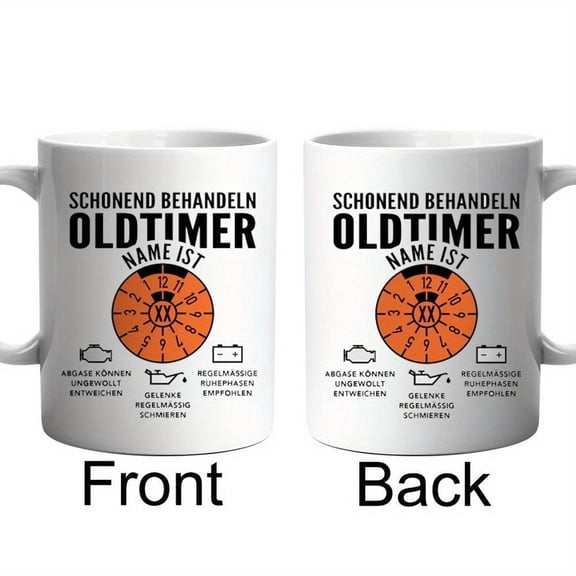 1pc Customized Oldtimer Birthday Mug Men with Name Age Personalized Ceramic Coffee Cup Idea Him