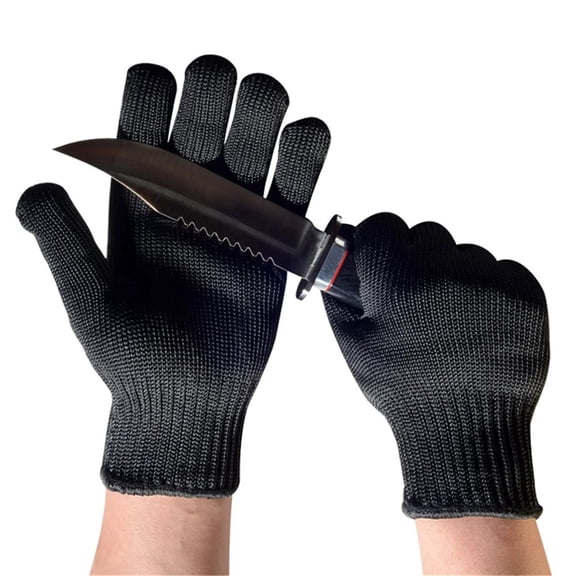 1pc Cut-proof Gloves HPPE Level 5 Steel Multipurpose Scratch Cut Resistant Gloves Grade 5 Protective Black Work Safety Gloves ,More Durable