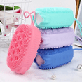 thumbnail image 1 of 1pc Cute Bear Shaped Silicone Bath Scrubber, Gentle Body Exfoliating Shower Scrub (Purple), 1 of 6