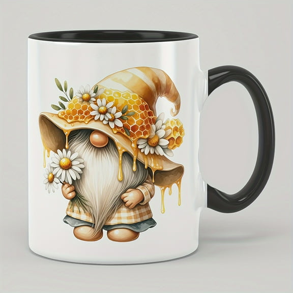 1pc Cute Bee Cup, Honey Dwarf Coffee Mug, 11oz/330ml Ceramic Coffee Mug, Tea Cup, Birthday, Mother's Day, Father's Day, Party Gift, Holiday Gift, Drinkware For Restaurants, Cafes