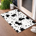 thumbnail image 1 of 1pc Cute Black & White  Rug Suitable for Bedroom, Living Room, Kitchen, Bathroom - Non-Slip Rubber Backing, Machine Washable with Kitten, Indoor/Outdoor Entry Mat for Front Door, Bedside, 1 of 15