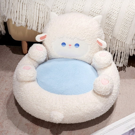 1pc Cute Cartoon Plush Chair Cushion with Anti-Skid Design, Hand Wash Only