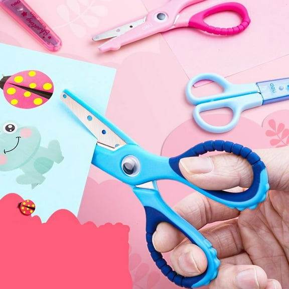 1pc Cute Crocodile Teeth Stainless Steel Scissor, All Purpose Scissor with Round Blunt Tip&Soft Silicone Coating, Sharp Scissor, Safety Craft Scissor for Scrapbook Paper-cutting, Craft Supplies, Blue
