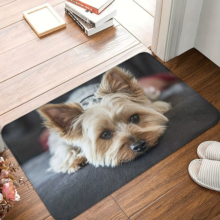 1pc Cute Mini Yorkshire Terrier Doormat Bathroom Rectangle Soft
