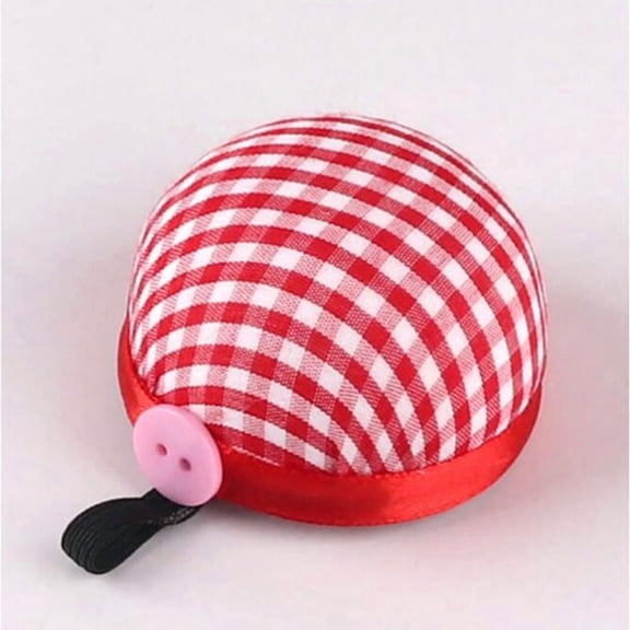 1pc Cute Pincushion/Wrist Wearable Sewing Pin Cushions/Plaid Pattern Wrist Pad For Sewing/Quilting Pins Holder/Sewing Supplies