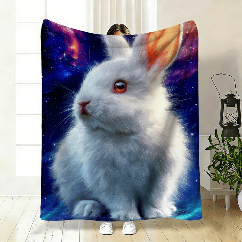 1pc Cute Rabbit Portable Blanket-Lightweight Home Furnishings Bedding ...