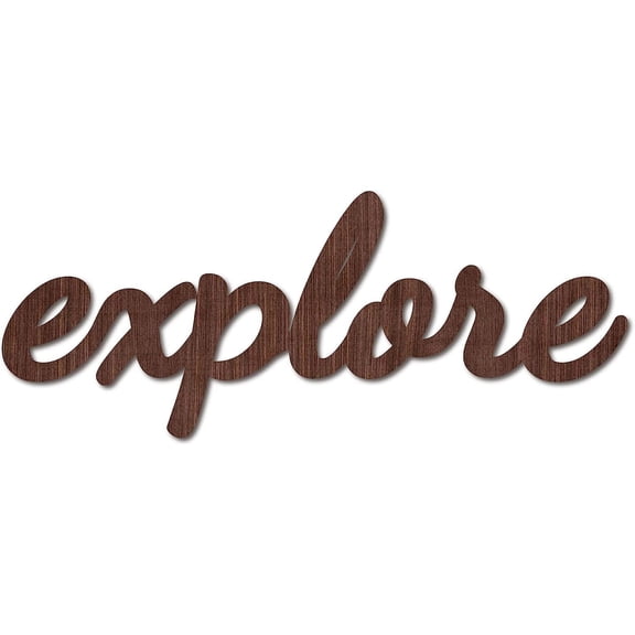 1pc Cutout Sign Explore Wooden Wall Art Decor Wood Word Sculpture Signs Rustic Farmhouse