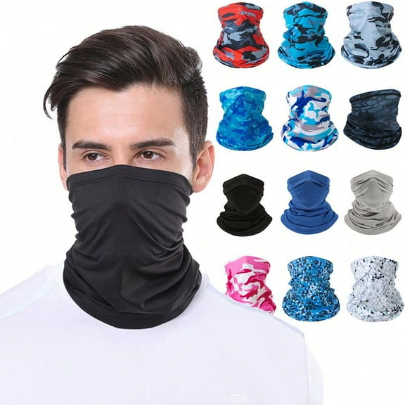 1pc Cycling Face Mask, Cooling Ice Silk Headscarf, Sun Protection Face Covering, Quick-Dry, Outdoor Sports Windproof Neck Gaiter For Men & Women, Motorcycle, Fishing, Hiking, All Season