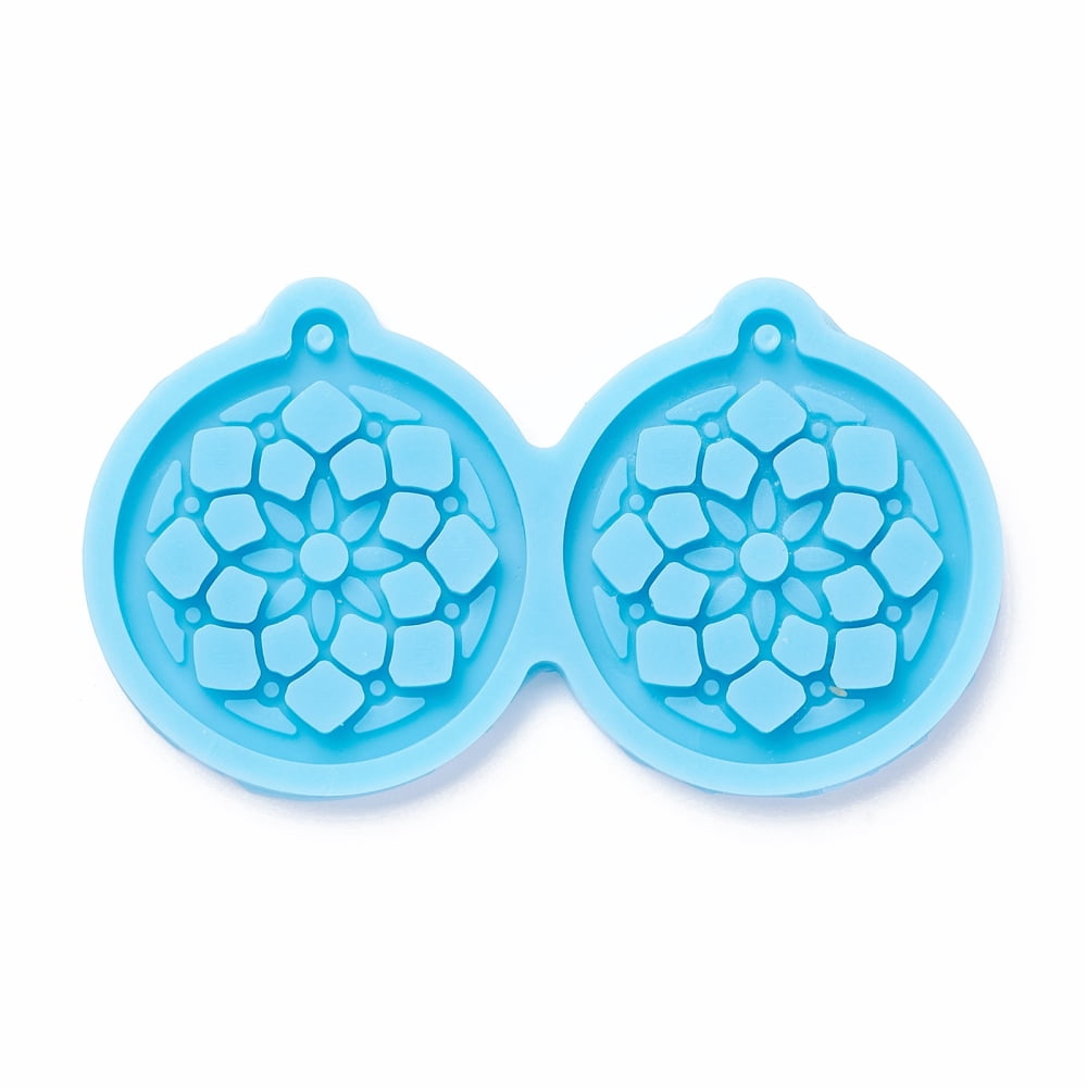 2-Pack Flower Resin Earring Molds – Silicone Epoxy Jewelry Molds For DIY Earrings, Pendants, Keychains