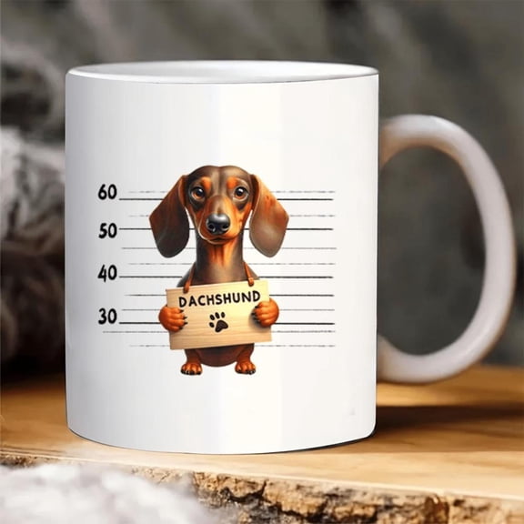 1pc Dachshund Ceramic Coffee Mug Funny 605 Back Off I Have a Crazy Grandma Design Dishwasher Microwave Durable Reusable Mug Hot Cold Beverages Dog Lovers Coffee Bar Accessories