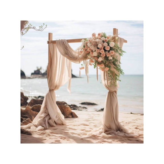 1pc Dark Champagne Sheer Wedding Arch Backdrop For Indoor And Outdoor Use