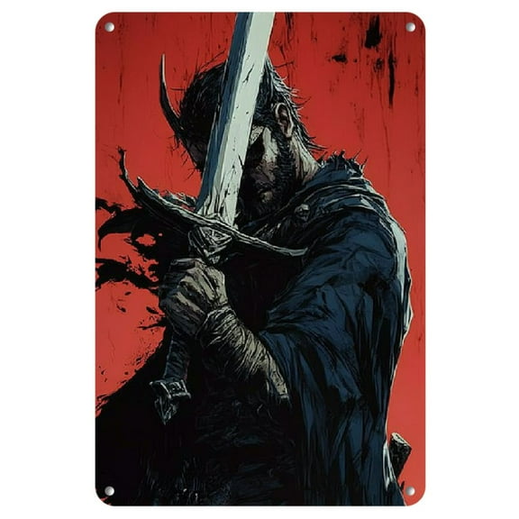 1pc Dark Fantasy Core Iron Painting, 8x12inch Metal Wall Art, Fantasy Themed Poster for Living Room Bedroom Hallway Decor, Artistic Home Decoration Gift