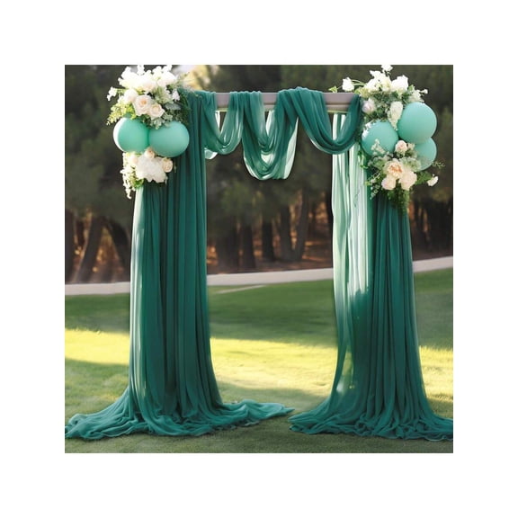 1pc Dark Green Sheer Wedding Arch Backdrop For Indoor And Outdoor Use