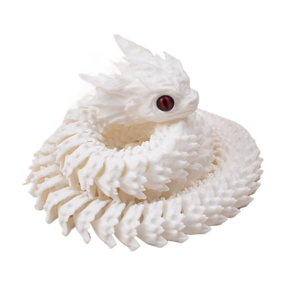 1pc Dazzling Pure White Size: 65*5*5cm 3D Printed Snake Animal Figurine