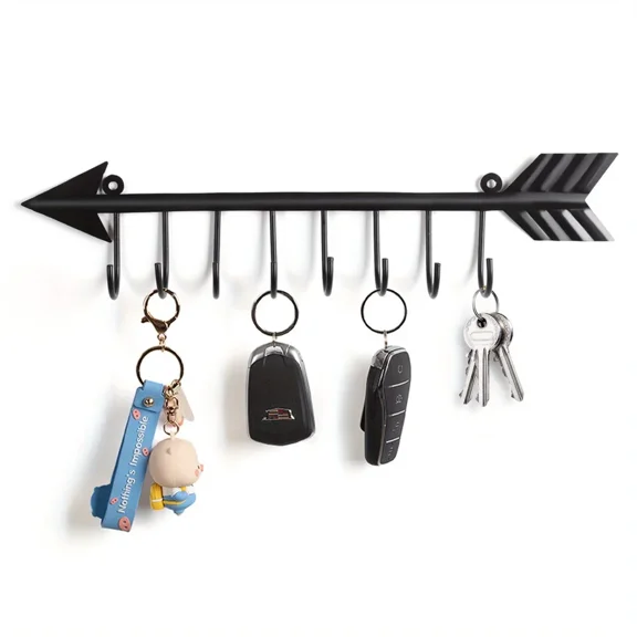 1pc Decorative Key Holder, Wall Mounted Arrow Shaped Key Holder, Household Organizer Key Hanger Rack Towel Rack, Coat rack