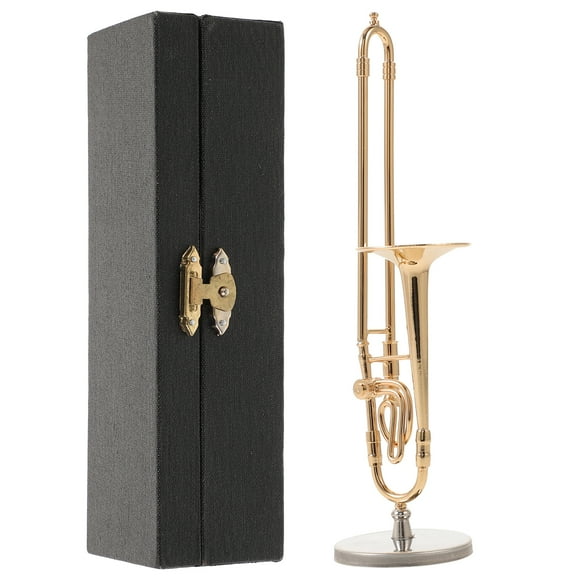 KALLORY 24K Gold Plating Trombone Model Golden 1 Set 5.9x1.6x1.6in