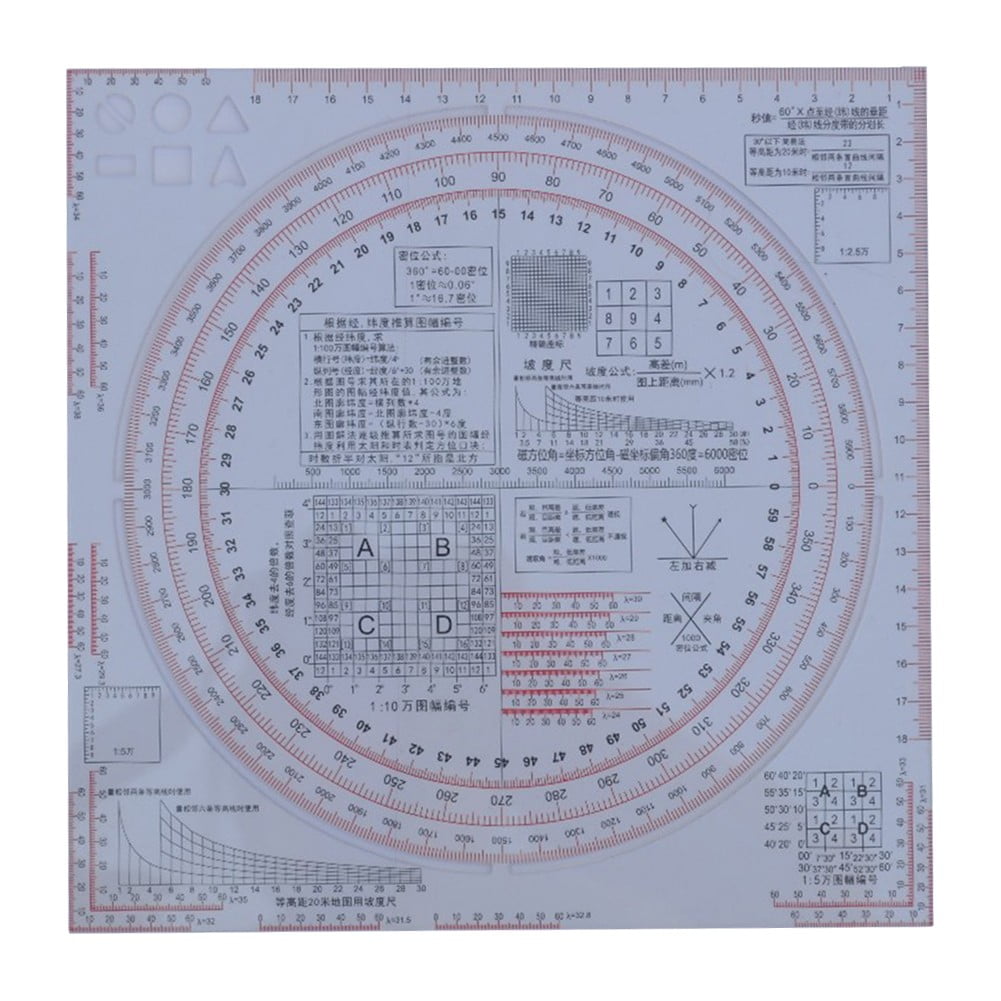 1pc Density calculator map measuring ruler terrain comprehensive map ...