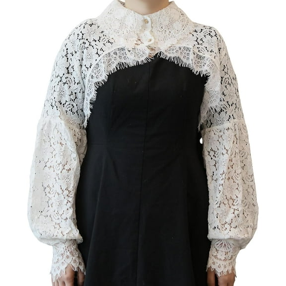 1pc Detachable Cotton Lady's False Collars Embroidered Neckline Trim Clothes Sewing Applique Edge DIY Garment Accessories White 290x1400x4.5mm